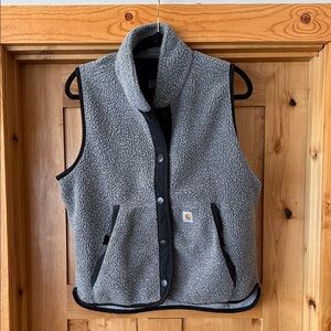 Carhartt Charcoal Fleece Vest with Black Accents